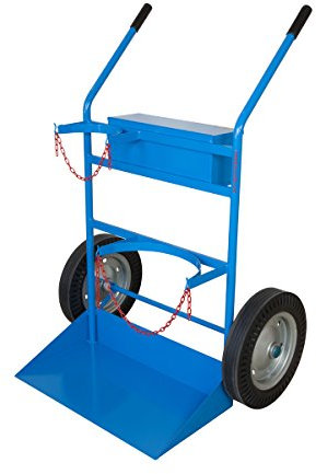 carmeccanica art014da portabombole oxígeno/propano con caja, ruedas goma llena diámetro 400, 0 W, 0 V, Azul, Juego de 100 piezas