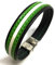 YOJAN PIEL Pulsera de cuero negra con bandera de Andalucía