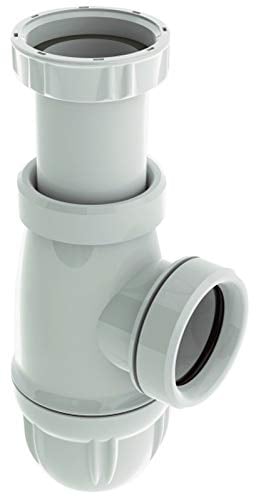 SOMATHERM FOR YOU, Siphon d'évier réglable en hauteur 45-90mm, plastique blanc, évacuation Ø40mm, débit 60L/min, joint intégré, fixation écrou 40/49, garde d'eau 50mm