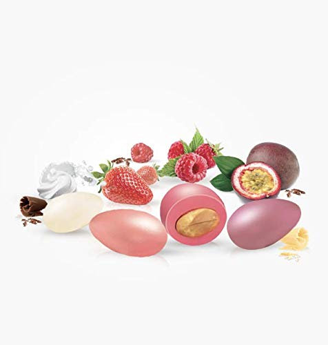 Confetti Cioccogolosi sfumati toni del Rosa Confetti Papa Kg 1 - Confetti mandorla e cioccolato ai gusti assortiti con vera frutta - Senza glutine