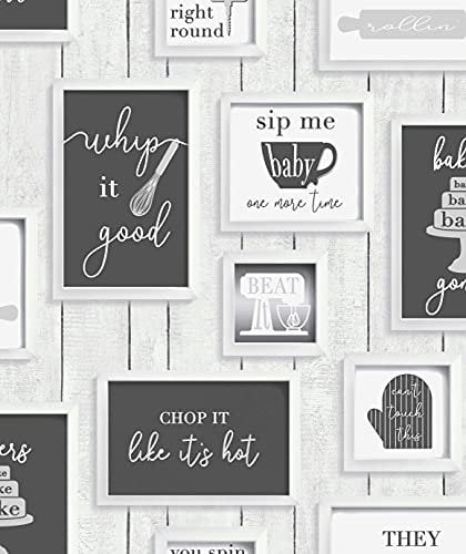 Contour Papier peint intissé Cadres et citations 1005 x 52cm Noir, blanc | Revêtement Mural, Tapisserie | Ambiance Facile à poser et à Enlever