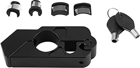 Für Bremsschloss Motorrad-Lenkerschloss Motorrad Motorrad Bremsschloss Universal CNC Aluminium Alloy Motorrad Lenker Bremshebelschloss Fahrzeugsicherheit für Roller und Geländefahrzeuge(Schwarz)