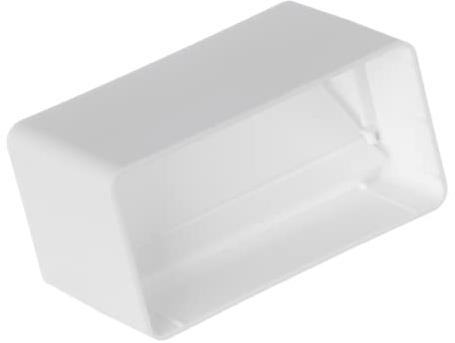 110x55mm Conector con Válvula Antirretorno para Conductos - Junta Rectangular para Sistemas de Ventilación de Canal Plano - PVC