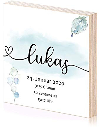 Junge personalisiertes Holzbild zum hinstellen oder aufhängen als Geschenk zur Geburt Taufe oder als Geschenkidee zum Geburtstag Geburtstagsgeschenk Wand-Deko