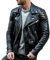 Herren Motorrad Rock Punk Biker Lederjacke Multi-Zipper Design Harley Jackenmantel