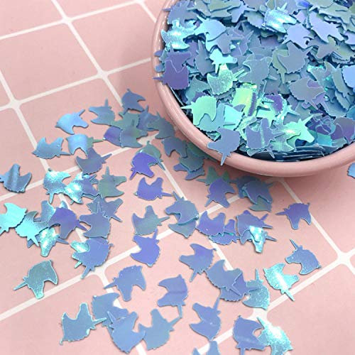 20 g/Lose, Cartoon-Einhorn-Pailletten zum Basteln, Pailletten, Basteln, Glitzer, Konfetti, Nagelkunst, Nähzubehör, 11 mm