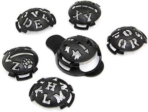 RHINORO Golf Ball Marker Alphabet Stencil MonoGrammer Capital Letter Template (Set of 6 Templates) Drawing Line with Black Pen