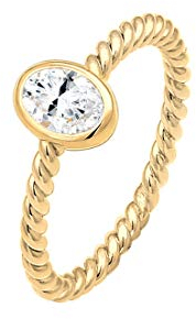 Elli PREMIUM Ring Verlobung Topas Edelstein Gedreht 925er Silber