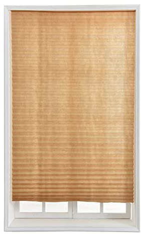 Temporary Blinds, Vertical Pleated Blinds No Drilling Self Adhesive Blinds Easy to Install Fits Blinds Window Roller for Bathroom Kitchen Living Room Office Window (Brown, 60 * 150cm)