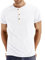 AOTORR Mens Henley Short Sleeve T-Shirt Summer Cotton Casual Shirt AMZ028 White M
