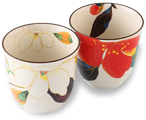 Product of Gifu Japan Mino Ware Japanische Teetassen 2er Set 200ml Grüner Tee Matcha Teetasse Keramik Teetassen Japanische Geschenke