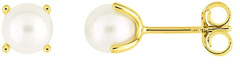 18K Gold Perle Ohrstecker – Ohrringe Höhe 5 mm – 750/1000 Gold Damen Schmuck