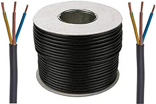 3 Core Round Black Flex Flexible Cable 3183Y 1.5 mm - Cut to Size (3 Metres)