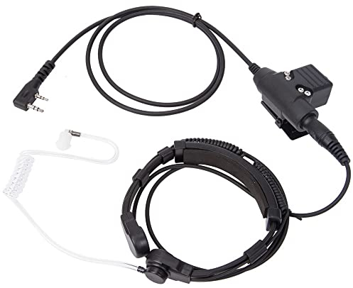 MOUDOAUER Schwarzes Walkie-Talkie-Mikrofon, strapazierfähig, U94, PTT-Hals, Hals-Mikrofon, Radio, Nato, taktisches Headset für Baofeng-Zubehör