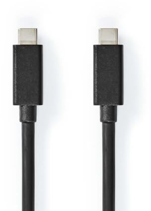 NEDIS USB-Kabel | USB 3.2 Gen 2x2 | USB-C™ Stecker | USB-C™ Stecker | 100 W | 4K@60Hz | 20 Gbps | Vernickelt | 1.00 m | Rund | PVC | Schwarz | Box