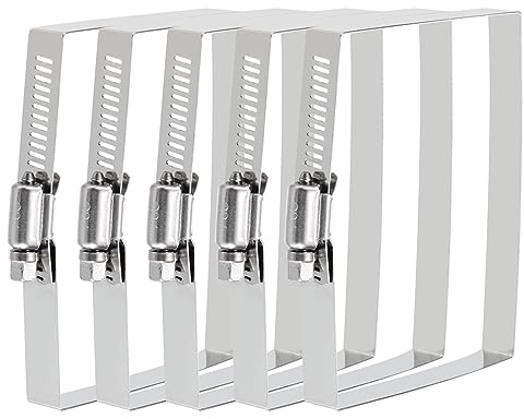 QUARKZMAN Rechteckig Schlauchklemmen 4 x 3 304 Edelstahl Quadratisch Kanal Rohrklemme für Kanalsicherung Schlauch Kabel und Brücke Projekt Verwendung Paket von 5