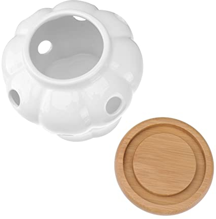 HOMSFOU Ajo Guardián De Cerámica Botes De Ceramica Con Tapa Ajo De Cerámica Recipiente Para Ajos Bote De Cocina Recipiente Con Tapa Tarro De Sello De Cerámica Pequeña Alimento