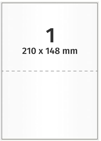 Labelident DIN A5 Etiketten - 210 x 148 mm - 200 Polyesteretiketten auf 200 DIN A5 Bögen, selbstklebend, matt, Versandetiketten für DHL, etc., Trägerschlitzung