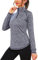 iClosam Sportshirt Damen Langarm 1/4 Reißverschluss Sport Shirt Damen Fitness Sport Langarmshirt Damen Stehkragen Funktionsshirt Damen Schnelltrocknend für Gym Yoga Wandern Navy blau-M