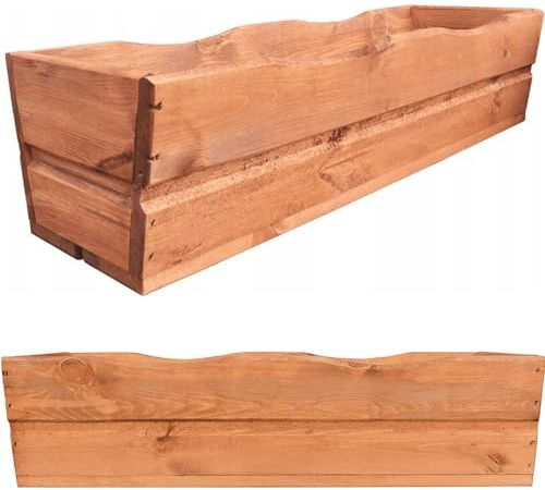 YOURSGARTEN® Jardinera de Madera | Macetero Balcón | Listo Para Montar | Color: Teca - Grande 64 cm