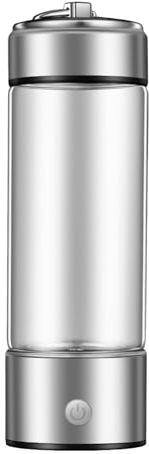 tinysiry Taza de Agua de hidrógeno de 420 ml, Generador de Botella de Agua de electrólisis portátil con Gancho, Generador de Agua de hidrógeno de Carga USB para Viajes de Oficina en casa Plata