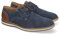 shoes&blues.es 82681 Zapatos Hombre Elegantes con Detalles en Contraste, Suela Antideslizante, Puntera Redondeada y Cierre de Cordones Ideal para Eventos. Azul Talla 39
