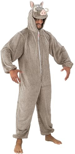 Chaks - Kostüm Wildschwein, Asterix und Obelix, Onesie mit Kapuze, Verkleidung für Karneval und Comic Con