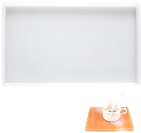 Rettangolo Grandi Stampi in Silicone per Resina 25x15 cm Vassoio per Stampi in Resina Epossidica Siliconica Stampo Resina Epossidica Vassoio per Vassoio di Frutta Tè, Sottobicchieri, Casa Decorazione