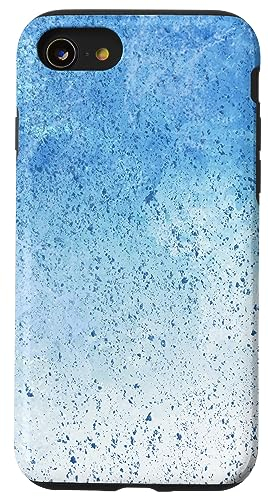 Hülle für iPhone SE (2020) / 7 / 8 Weißer Hintergrund mit blauem Farbspritzer