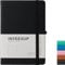INYEEXUP Notizbuch A5 Dotted, Journal Buch mit 320 Seiten, Notizheft a5 mit Premium 100gsm Tintenfestes Papie Dickes, PU HardCover Notizbücher mit Elastischem Verschlussband und Falttasche(Schwarz)