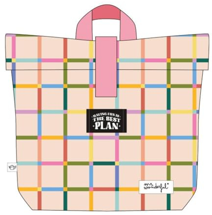Mr. Wonderful - Lunch backpack Urban - Having fun is the best plan - Mochila Porta Alimentos Térmica - Ajustable en el interior - Bolsa Térmica Portátil - Relizada en rPET