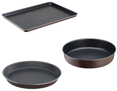 Tefal Success Moule à tarte 30cm chocolat J1608402 + Plaque à pâtisserie chocolat J5547002 + Moule à manqué 24 cm J1609602