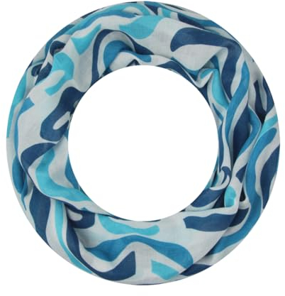 Majea Loop Schal Damen Schlauchschal Halstuch schmaler Loopschal (880052) (blau 3)