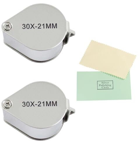 NIYATA 20 x e 30 x Jewelers Magnifier,Argento Lente d'ingrandimento Gioielliere,Antiquariato Orologio di ingrandimento per gioiellieri, Jewelers, Rocks, Antiques and Newspaper Books