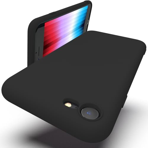 Zuvirelx Silikon Handyhülle für iPhone SE 2nd 3rd 2020/2022, iPhone 8/7 Hülle, Weiches Griff, Dünne, Minimalistisch, Stoßfest, rutschfest, Taschenpassend - Schwarz
