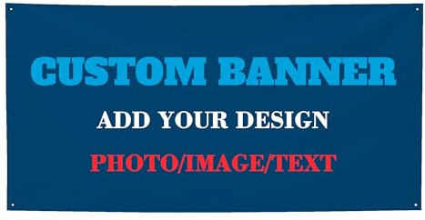 Helengili Individuelle Banner und Schilder für drinnen und draußen, personalisierter Fototext, Logo, Dekoration, Hintergrund für Geburtstagsparty, Business, Abschlussfeier, Hochzeit, Event