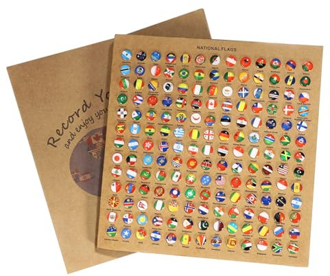 TOYANDONA 291pcs National Flag Thumb Tacks Map Push Pins Travel Map with Pins World Flags Push Pins Country Map Push Pins Cork World Map Pin Board for Office Homes