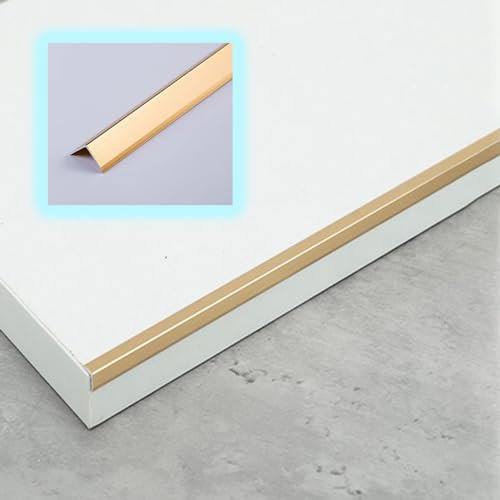 Moulures de Sol, moulures, Bandes, extérieur pour Bois/carrelage/marches, Nez de Marche antidérapant intérieur, (Couleur : Or)