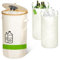 Recycling Bin for Kitchen, Indoor Deposit Bottle Recycling Box Storage Collection with Lid Handle, 100L Deposit Bottle Container 2 Carrying Bags, Bamboo Empty Bottle Storage Collector Organiser, Beige
