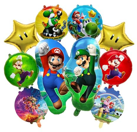 Cartoon-Thema geburtstag deko set, 10 Stück kinder Luftballons Geburtstag, Enthält Runde, Fünfzackiger Stern, Menschlicher Ballon ballon, Geeignet als Dekoration für feiern für kinder