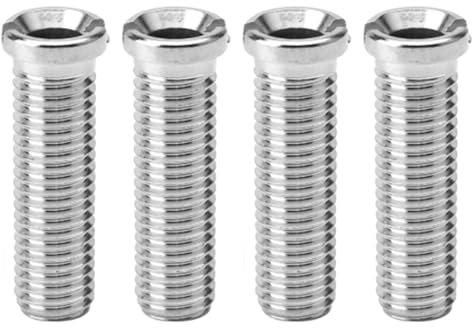SHYSBV 4 tornillos huecos M12 para fregadero de 45 mm, acero inoxidable, diámetro de 12 mm, para válvulas de cesta de colador y válvulas de desagüe, accesorios para fregaderos de cocina y lavabos