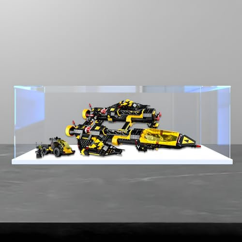 Acrylic Figures Display Box for LE-GO for 10355 Blacktrron Renegadde Acrylic Storage Box Dustproof Transparent Box Custom Display Case Storage Box (No Model) (white base)