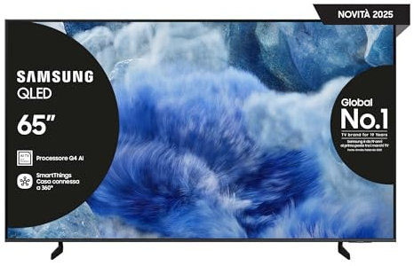Samsung Smart TV 65'' QE65Q8FAAUXZT QLED 4K, Q4 AI Processor, 4K Upscaling, OTS Lite, Air Slim Design, 2025