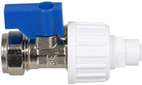 SPARES2GO American Fridge Freezer 15mm Compression Valve 1/4 3/4 BSP Water Tap Pipe Adaptor Connector