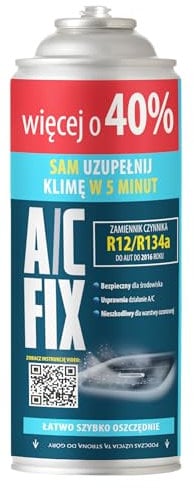 A/C FIX Sostituzione gas R134a 2 x 235 g + tubo per aria condizionata auto - per auto 1995-2016 - Refrigeratore per aria condizionata auto - Gas per climatizzatore auto