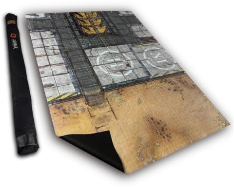 44'' x 60'' Battle Mat Gridded War-Gaming Mat for WH40K Pariah Nexus Deployment Zone - Made of Synthetic Leather, 1.1mm Thickness, Boxed Package
