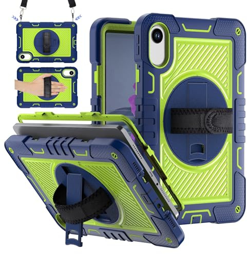 Coque antichoc pour enfants compatible avec Xiaomi Redmi Pad 2 2025 11, coque incassable 3 en 1, support multifonction rotatif à 360 degrés, vert