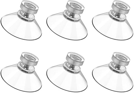 6PCS Suction Cups Suction Cup Suckers for Glass 53mm Clear PVC Plastic Suction Pads for Glass Table Extra Strong Adhesive Suction Holder for Bathroom Wall Window Car Shade License Plates