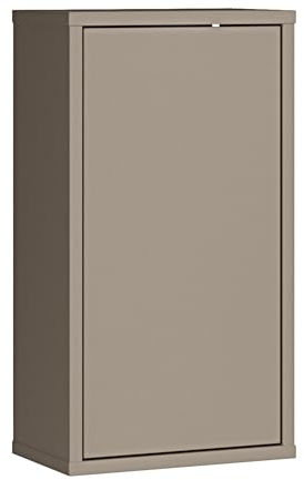 Forte Alice Springs Hängeschrank 40, minimalistischer Badschrank, Wandmontage, 1-türig, Holzwerkstoff, Taupe, 39,8 cm breit x 72 cm hoch x 23,8 cm tief