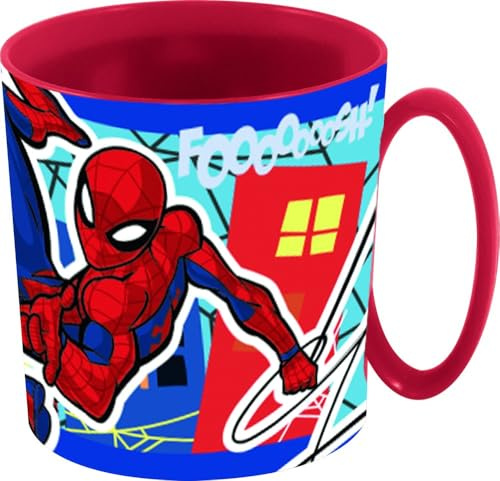 Tataway Tazza Spiderman 390 ml – Collezione Mob Rules – Utilizzabile in Microonde – Tazza Colazione in Plastica Resistente – Prodotto Ufficiale Marvel